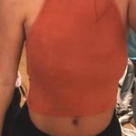 Tilly's Camel Velvet Crop Top Photo 0