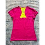 Under Armour Pink Neon Yellow Reflective Run Heatgear Short Sleeve Tee M Photo 1