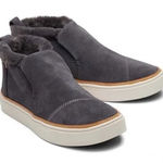 Toms Women's Paxton Mid Cut Slip-on Forged Iron Grey Suede Faux Fur Photo 0