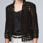 White House | Black Market ‎ polka dot Lace Crop Jacket 10P Photo 0