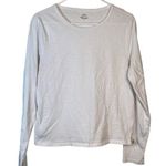 J.Crew  Organic Cotton Slub Long Sleeve White Shirt Size Large EUC #0504-OC Photo 0