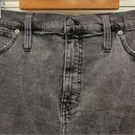 Madewell Stretch Denim Raw Hem Straight Mini Skirt in Ashcraft Wash Size 33 | 16 Photo 7