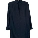 Vince  Collared Silk Shirt Dress Black Size Small Neutral Elegant Business Photo 0