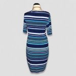 Connected Apparel C.B Established 1962 Sheath Dress Abstract Print Blue/Black 18 Photo 1