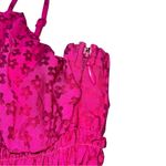 Urban Outfitters Hot Pink Riley Smocked Waist Floral Print Mini Dress Medium Photo 6