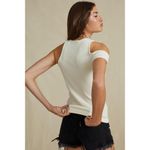 AGOLDE Anthropologie Val Asymmetric Cream Tee Size M NWT Photo 2