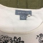 Ann Taylor  White with Black Floral Design Tank Top Small Photo 1