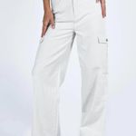 Princess Polly Barbara White Denim Relaxed Fit High Rise Cargo Jeans 6 Photo 1