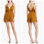 Open Edit NWT  Jacquard Bronze Tie Shoulder Romper Sz L Photo 1