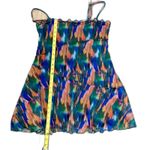 Urban Outfitters Mini Dress Abstract Print Ruffle Moxie Green Womens Size M Photo 4