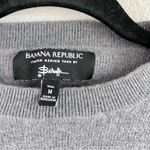 Banana Republic  Womens Italian Merino Textured Yarn Crewneck Grey Sweater Photo 4