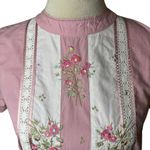 Somerset Bay Pink Embroidered Floral Blouse S | Lace Trim Girly Cottagecore Top Photo 4