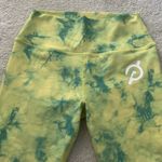 Peloton  Women’s Capri Leggings- Yellow and Green Tie-Dye Photo 1