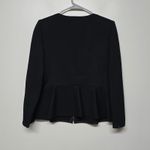 Armani Collezioni  Black Zipper Peplum Jacket‎ Sz 8 Academia Office Luxury Photo 4