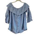 Shinestar NWT PINSTRIPE OFF SHOULDER BLOUSE Photo 1