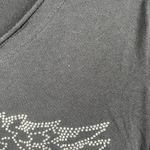 Jakes Rhinestone Heart Wings Long Sleeve Shirt Womens XL Black Y2K Graphic Photo 8