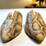 Paige Alia Snakeskin V-Notch Vamp Pointed Toe Slide Mules Sz 8 💛 Photo 2