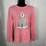 Tommy Hilfiger  Pink Women's Snowflake Polar Bear Long Sleeve Sweater Siz… Photo 2