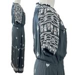 Free People Riley Embroidered Midi Maxi Dress Duster Black Grey Bohemian Medium Photo 8