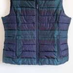 Coldbrook Essentials Navy Blue Green Plaid Puffer Vest Medium Photo 2