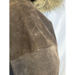 Wilson Brown Leather Jacket Heavy Coat Womens S Faux Fur Hood Boho Gorp Penny Photo 9