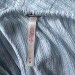 Free People  desert Blue Striped Ruffle Mini Dress Cotton Summer beach M Photo 4