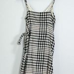 Free People  Nodia Mini Wrap Dress Black and White Gingham Size 2 Cotton Photo 2