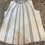 White House | Black Market  White Top with Black Geometric Design Photo 0