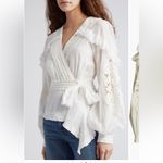 Farm Rio  Cotton Voile Side Wrap Silhouette Blouse Sz XS‎ NWT Photo 1