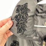 Guess  Y2K Black Puffer Jacket Floral Embroidered‎ Whimsigoth 90s Streetwear XL Photo 7