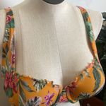 Shade & Shore  Orange Tropical Lightly Lined Underwired Ruffle Swim Top Size 36 D Photo 5