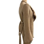 Lush Clothing Lush Wool Blend Fully Lined Tan Open Front Tie Belted Waist Coat Womens Small Photo 4