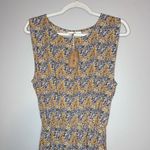 Natural Life NEW Christine Floral Sleeveless Side Slit Maxi Dress Yellow Blue XS Photo 3