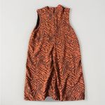 Anthropologie Brigitte Jacquard Orange Tiger Print Shift Mock Neck Dress XL Photo 9