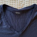 Quince  Women's Deep Blue V-Neck Tee Photo 1