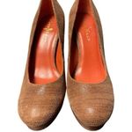 Cole Haan  Nike Air Brown Leather Pumps with Stripped Design Size 7B - SKU 1860 Photo 1