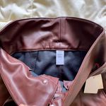 Open Edit NWT  Faux Leather Pants Brown Size Small Photo 5