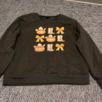 Fall Cowgirl crewneck Sweatshirt Green Size M Photo 0