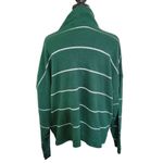 kim rogers  Green w/ Silver Stripes Petite Mock Neck LUREX Sweater PXL New Photo 2