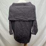Moth Anthropologie chunky knit cowl neck oversized sweater size medium Gray Photo 3