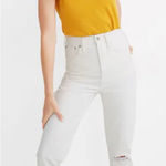 Madewell The Momjean Ivory White Jeans High Rise Women’s Size 27 Tall NWT Photo 0