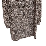 Loft  Animal Print Leopard Cheetah Shift Dress Womens Size M Long Sleeve Tan Photo 5