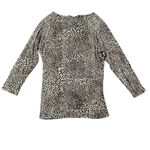 Susan Lawrence Leopard Print Top Med 3/4 Sleeve Ruched V-Neck Made In USA Photo 8