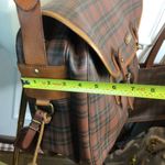 Ralph Lauren Brown Green Tartan Plaid Computer Crossbody Tote Messenger Bag Rare Photo 9