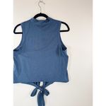 Lululemon Women Top Blue Time to Restore Mock Neck Tank Front Tie Stretch Size 8 Photo 8