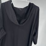 Susan Graver Weekend 1/2 button black hooded pullover knit top roll sleeves 3X Photo 7