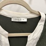 Sandro Paris Olive Green Shift Dress Minimalist Quiet Luxury Office Size Small Photo 3