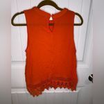 Elodie Orange Tank Top w/ Lace Detail Photo 5