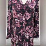 Garnet Hill Dropwaist Button-Up Long Sleeve Purple & Gold Pocket Dress Women’s 2 Photo 3