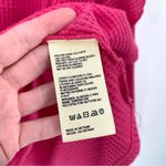 Anthropologie  Pilcro Ruffled V-Neck Waffle Rasberry Pink Long Sleeve Shirt Top Photo 8